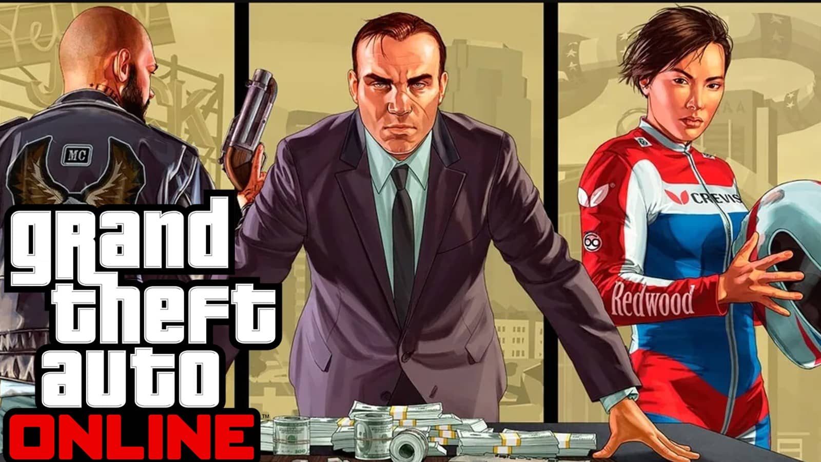 GTA Online key art with logo